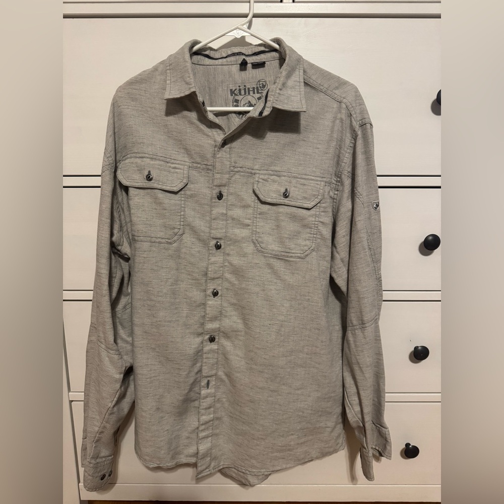 KUHL men’s Button Down Shirt, Color: Stone, Size: XL